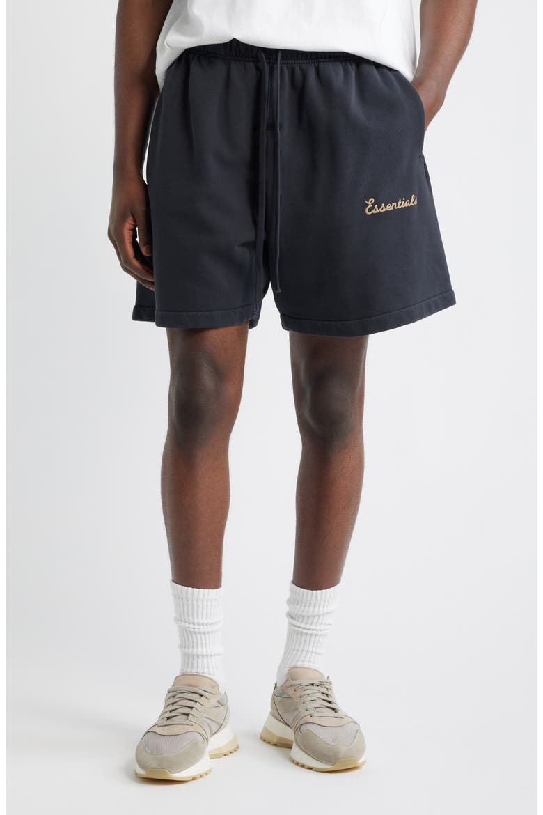 Classic Fit Training Logo Sweat Shorts, Main, color, CONCRETE/DARK CONCRETE HEATHER