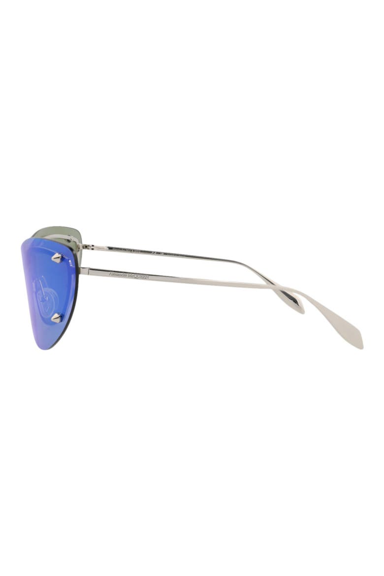 Oversize Cat Eye Shield Sunglasses, Alternate, color, SILVER SILVER BLUE