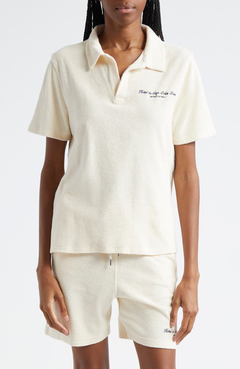 Sporty & Rich Hotel du Cap Cotton Terry Cloth Polo | Nordstromrack