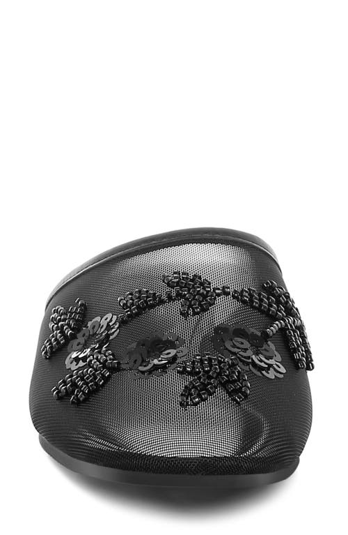 London Rag Nahra Embellished Mesh Mule In Black
