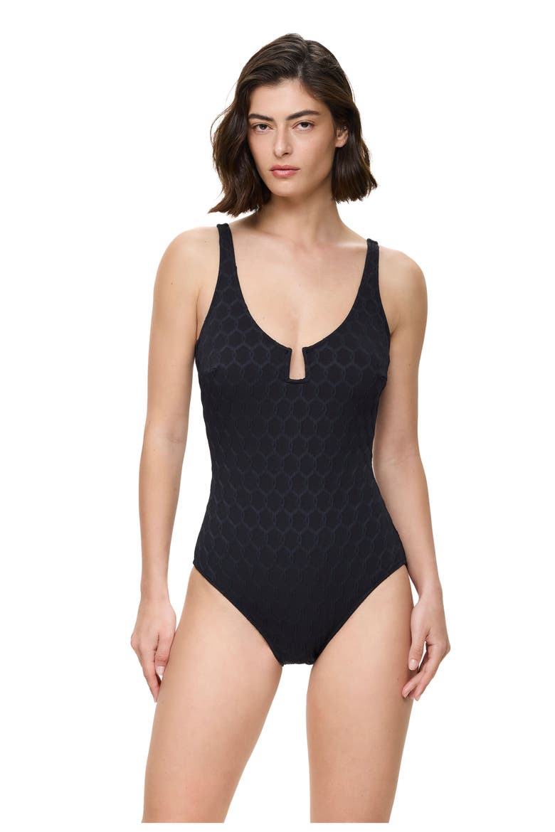 Chained Reaction Textured U Wire One Piece, Main, color, Black
