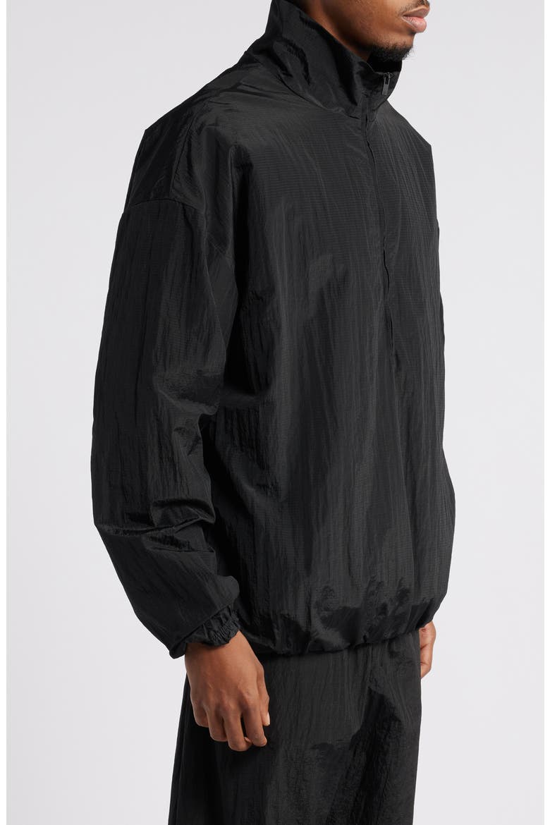 Gender Inclusive Ripstop Nylon Half Zip Pullover, Alternate, color, BLACK