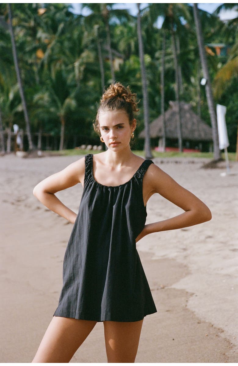 HOPE AND MAY Nia Cotton Linen Mini Dress, Alternate, color,