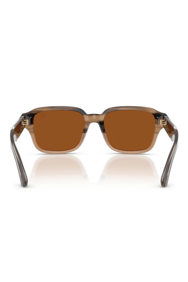 53mm Square Sunglasses, Alternate, color, STRIPED BEIGE / DARK BROWN