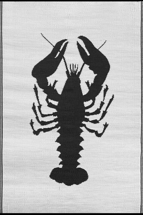 Mad Mats Lobster Black & White Rug