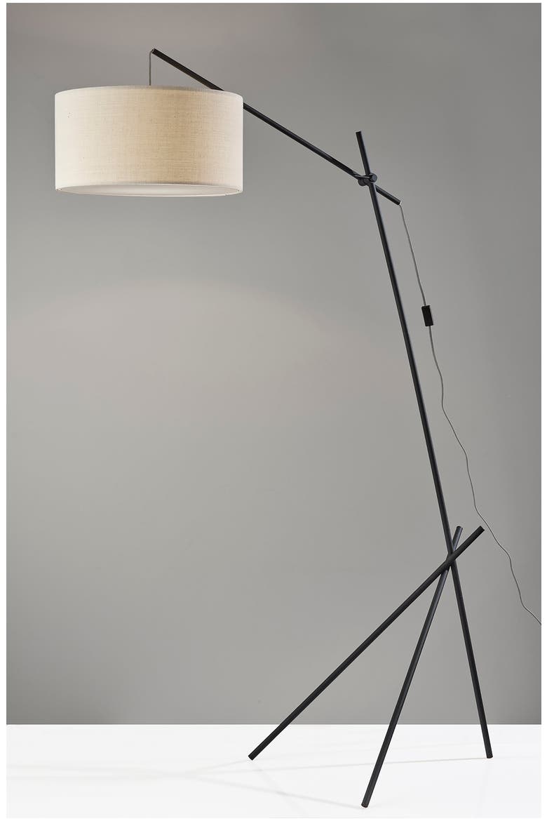 Varick Arc Floor Lamp, Alternate, color, BLACK