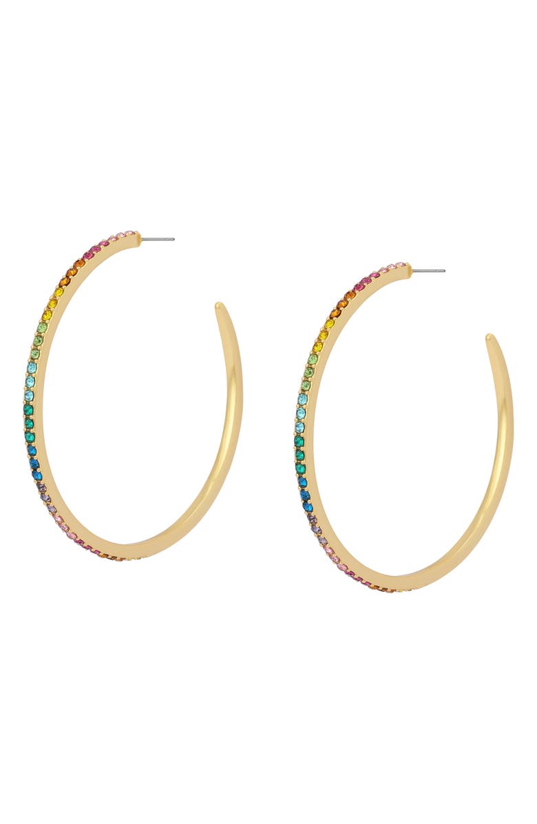 Kurt Geiger London Large Pavé Hoop Earrings, Alternate, color, Gold/ Multi