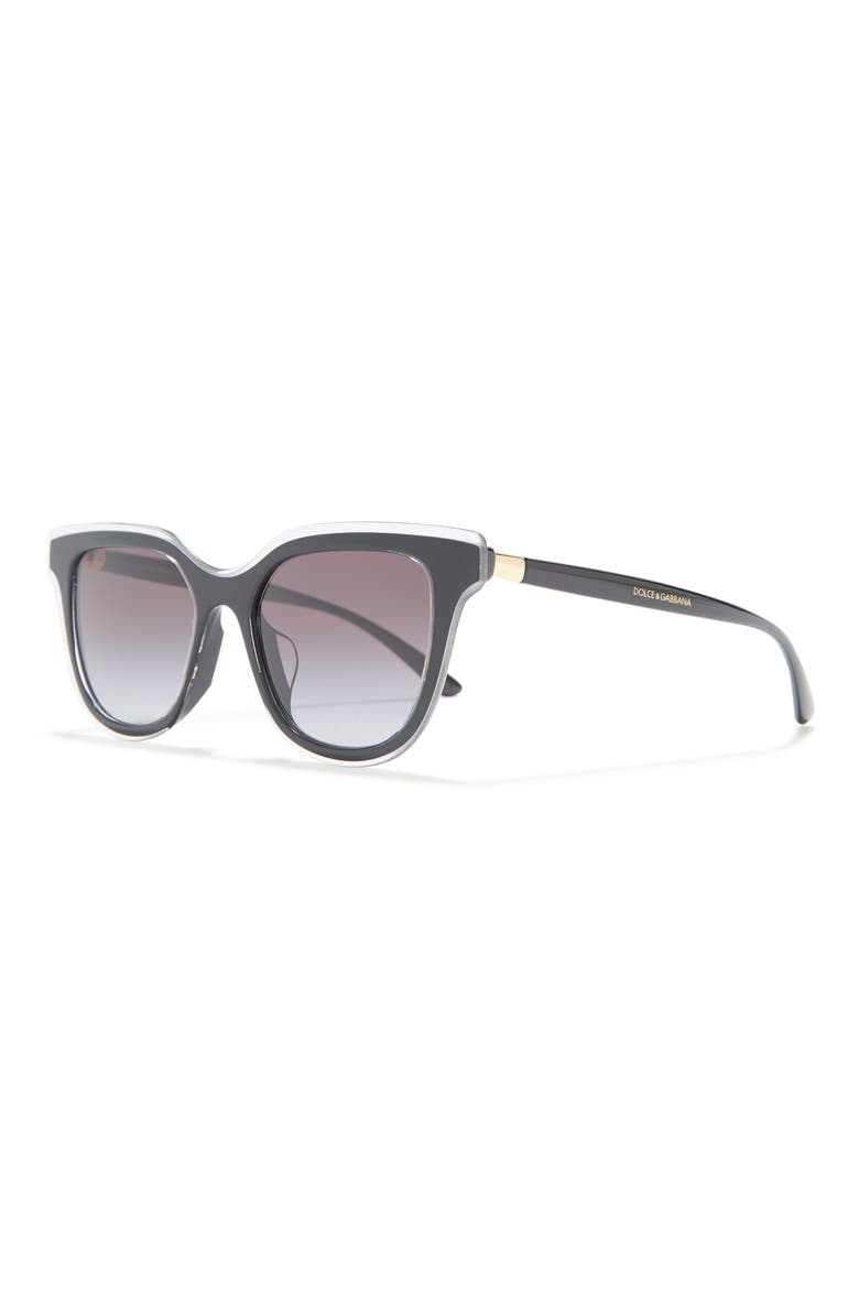 Dolce and Gabbana 51mm DNA Phantos Sunglasses, Alternate, color, TOP CRYSTAL ON BLACK