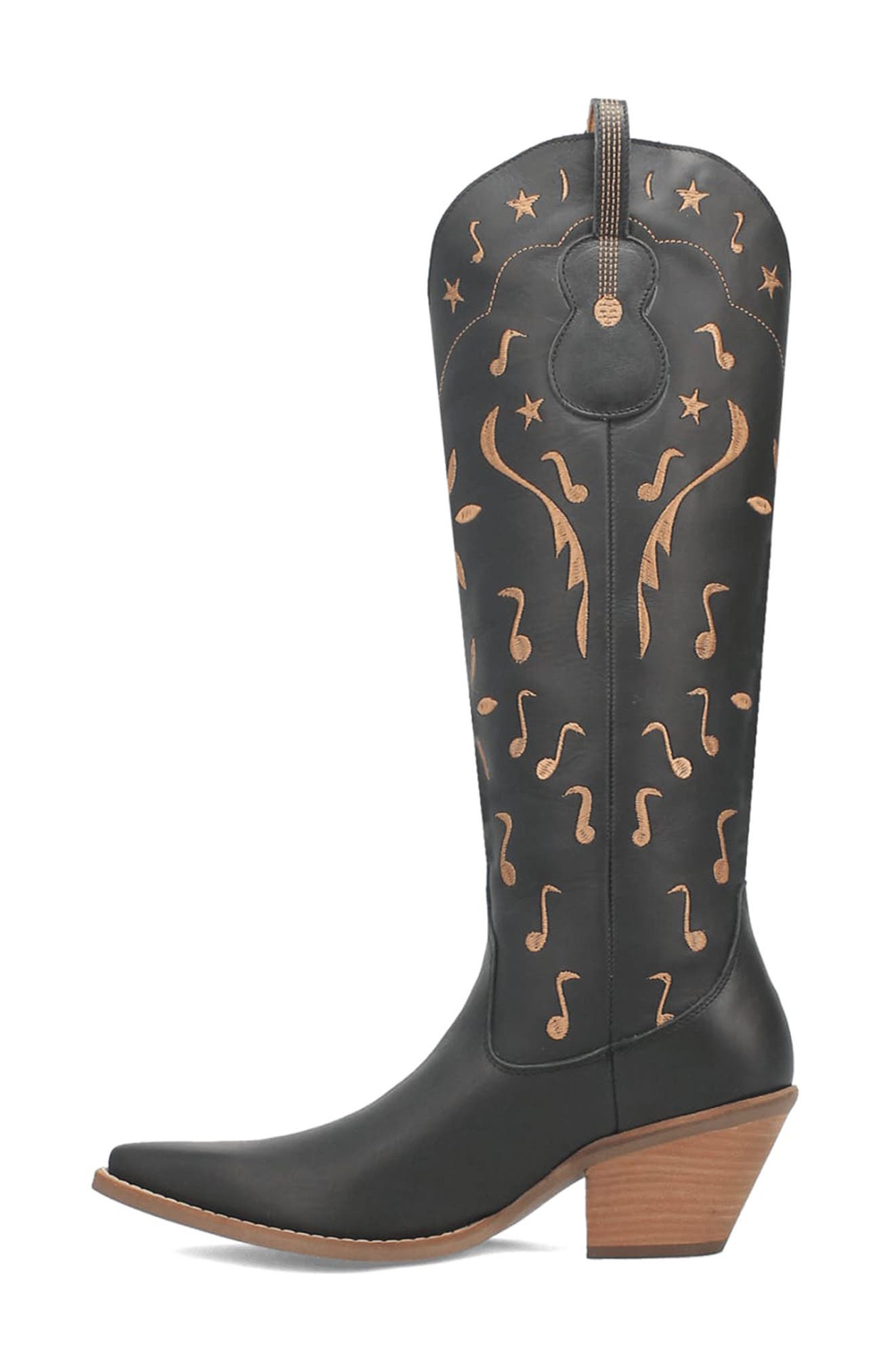 Dingo Rhymin Knee High Western Boot, Alternate, color, Black