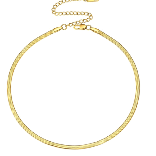 Hollywood Sensation Gold Snake Chain Necklace Sleek And Timeless Elegance In Gold