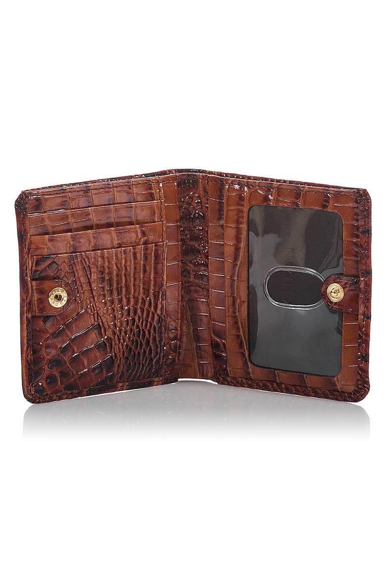 Jane Croc Embossed Leather Wallet, Alternate, color, PECAN