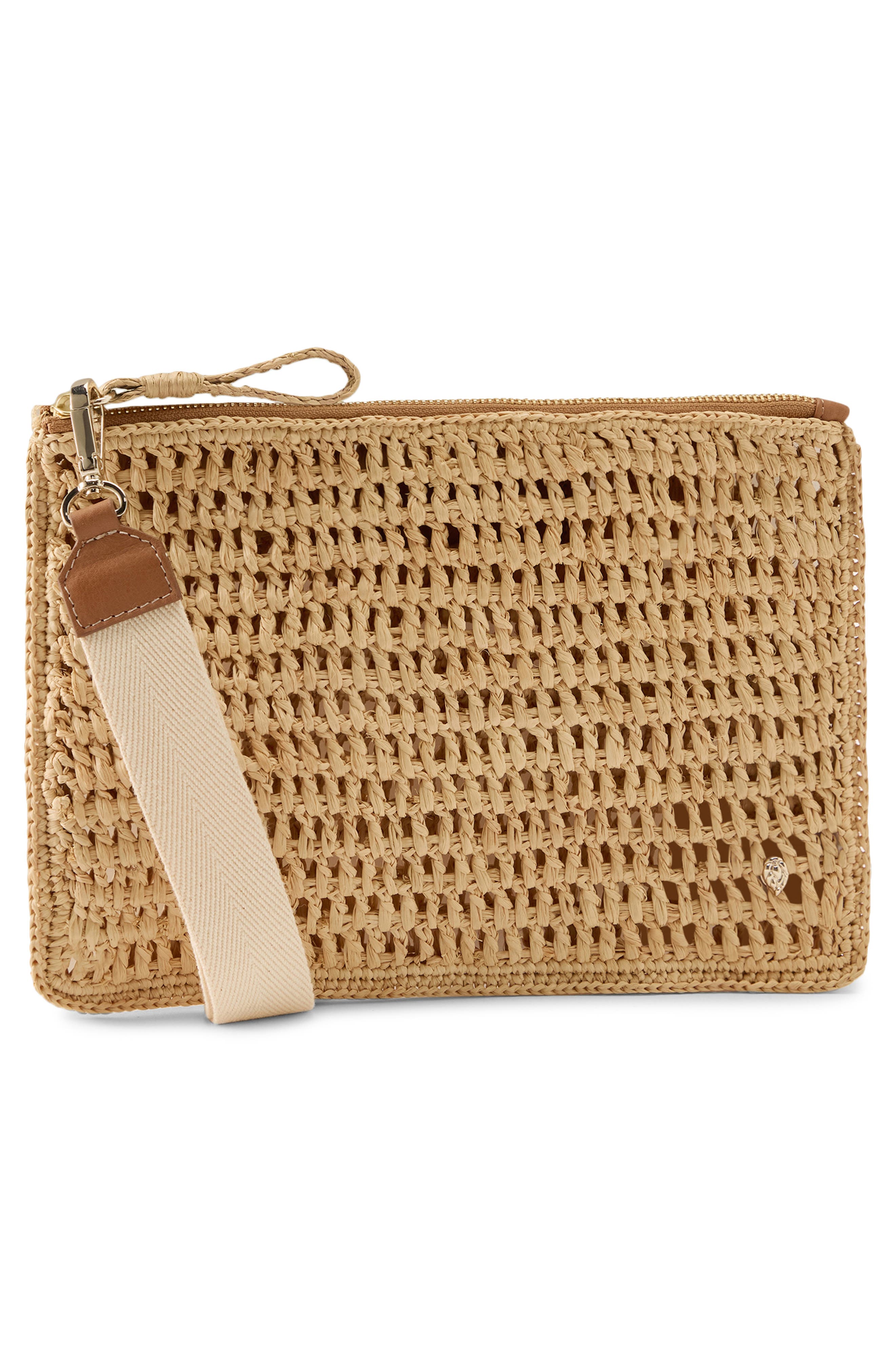 Helen Kaminski Dayani Crochet Raffia Clutch, Alternate, color, 