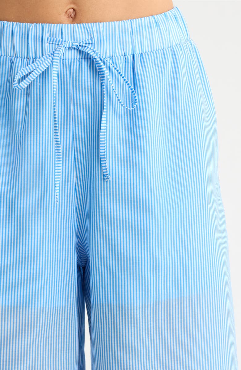 SUGARLIPS Geyser Striped Eyelet Wide Leg Pants, Alternate, color, White-Blue