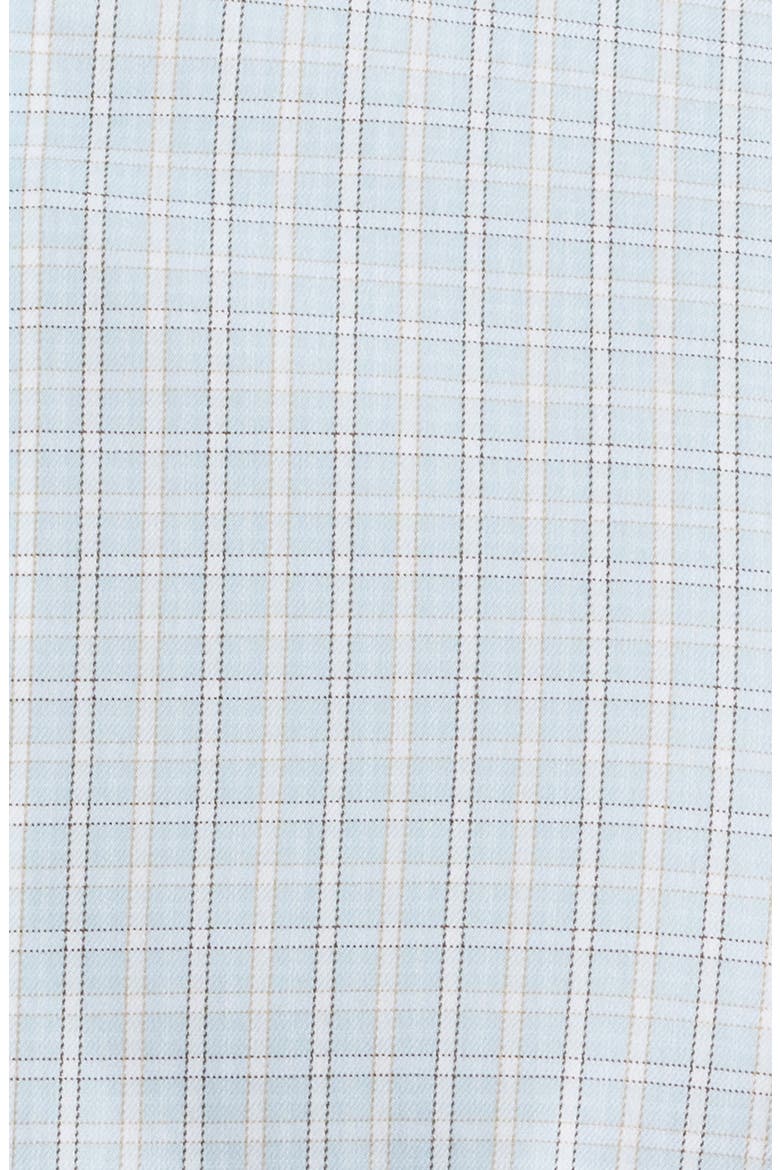 Trim Fit Check Premium Performance Twill Dress Shirt, Alternate, color, BLUE- BROWN CHEVAL PLAID