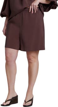 ELOQUII Peached Fabric Pull On Short
