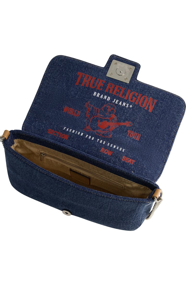 True Religion Denim Silver Hardware Flap, Alternate, color,