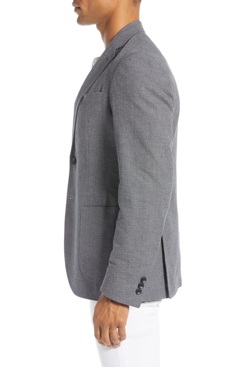 Extra Slim Fit Mélange Cotton & Linen Sport Coat, Alternate, color, BLACK WHITE TEXTURE