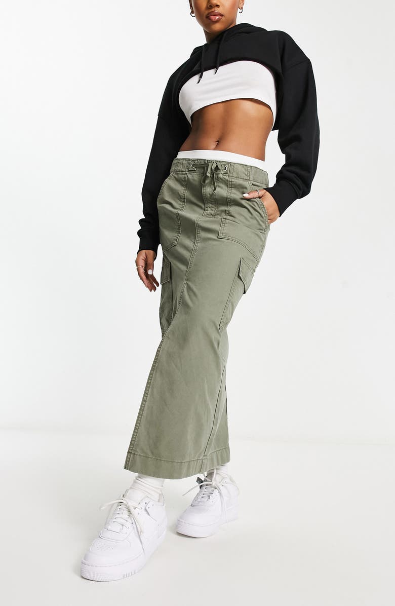 ASOS DESIGN Cotton Cargo Maxi Skirt, Alternate, color,