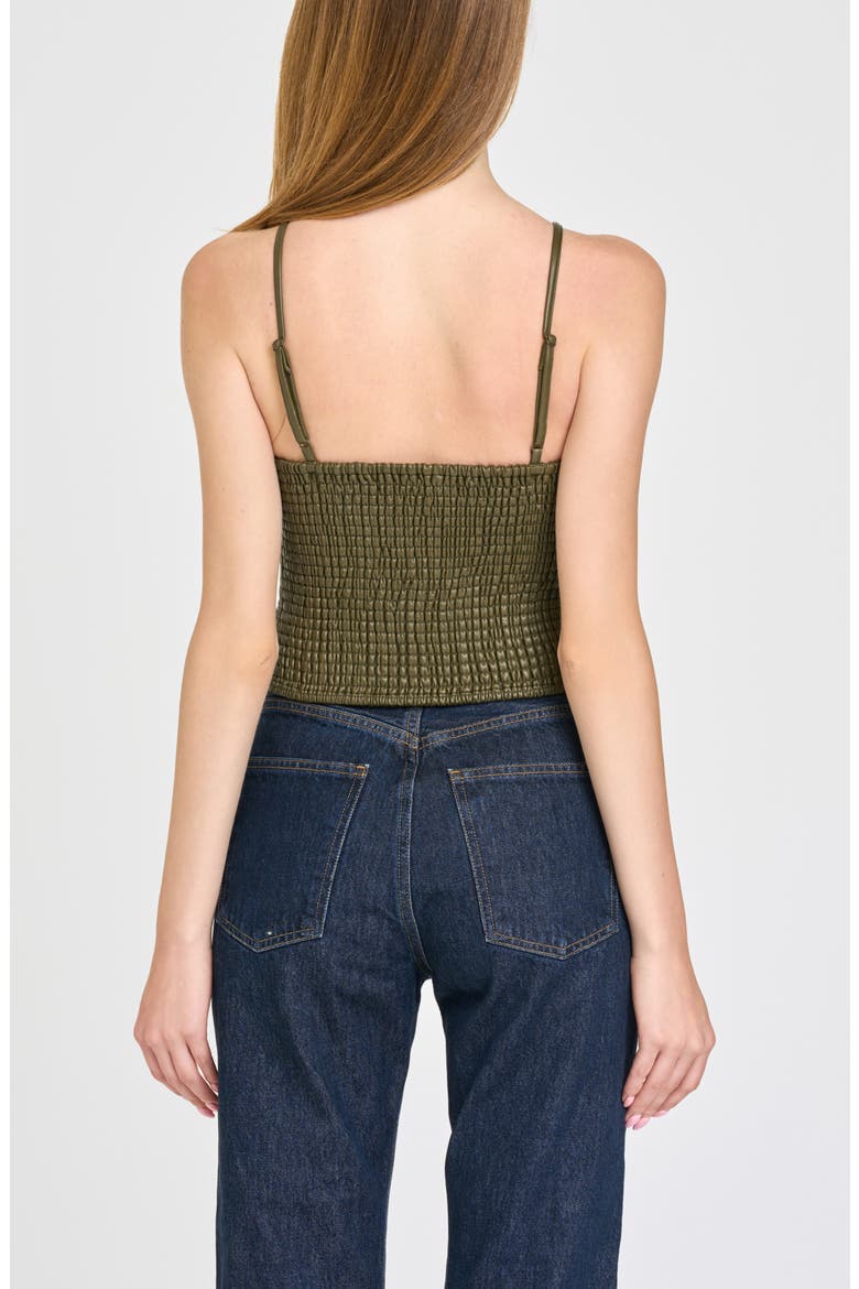 Veronica Faux Leather Cami Top, Alternate, color, OLIVE