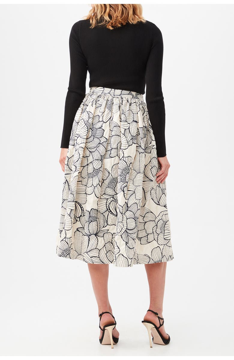 Trina Turk Aurelia A-Line Midi Skirt, Alternate, color, Savanna Sand/Black