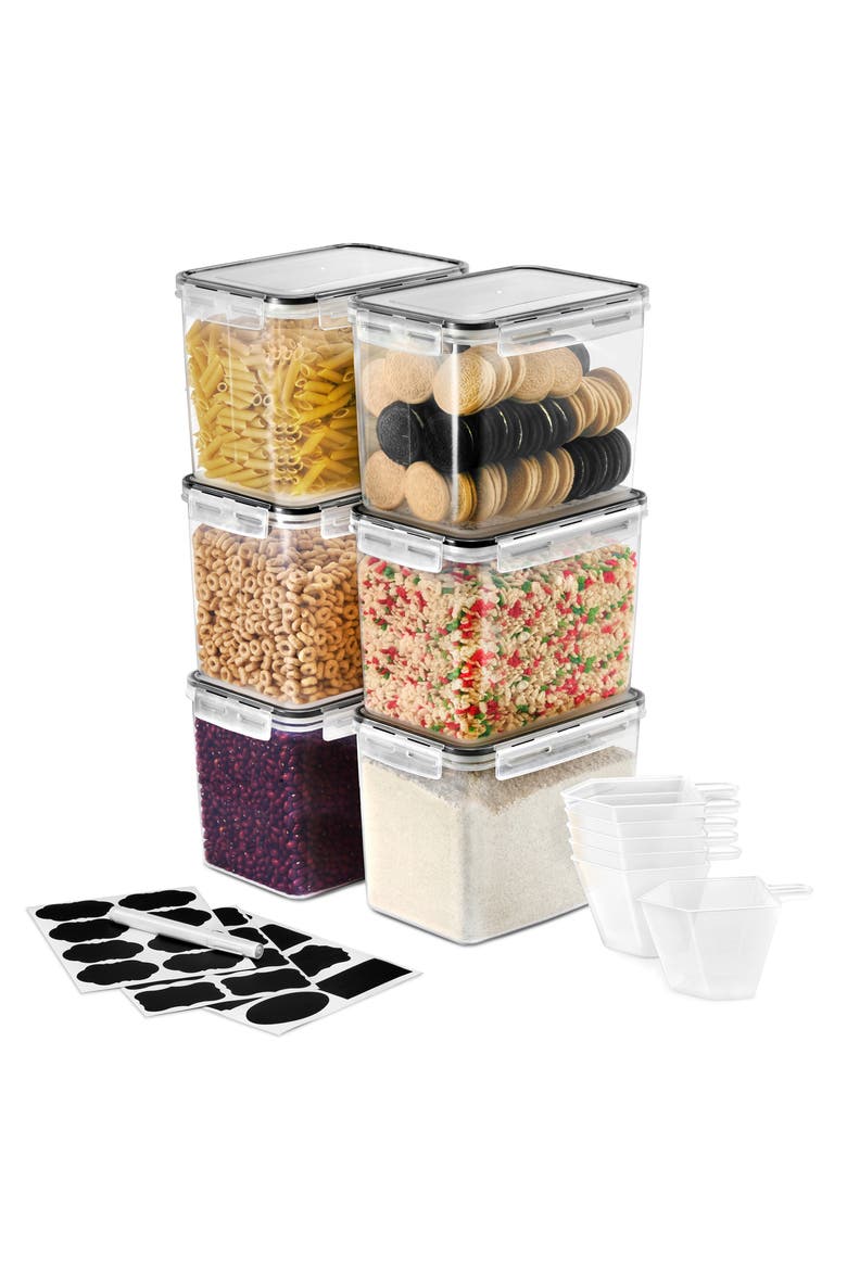 6-Piece Food Storage Container Set, Alternate, color, CLEAR
