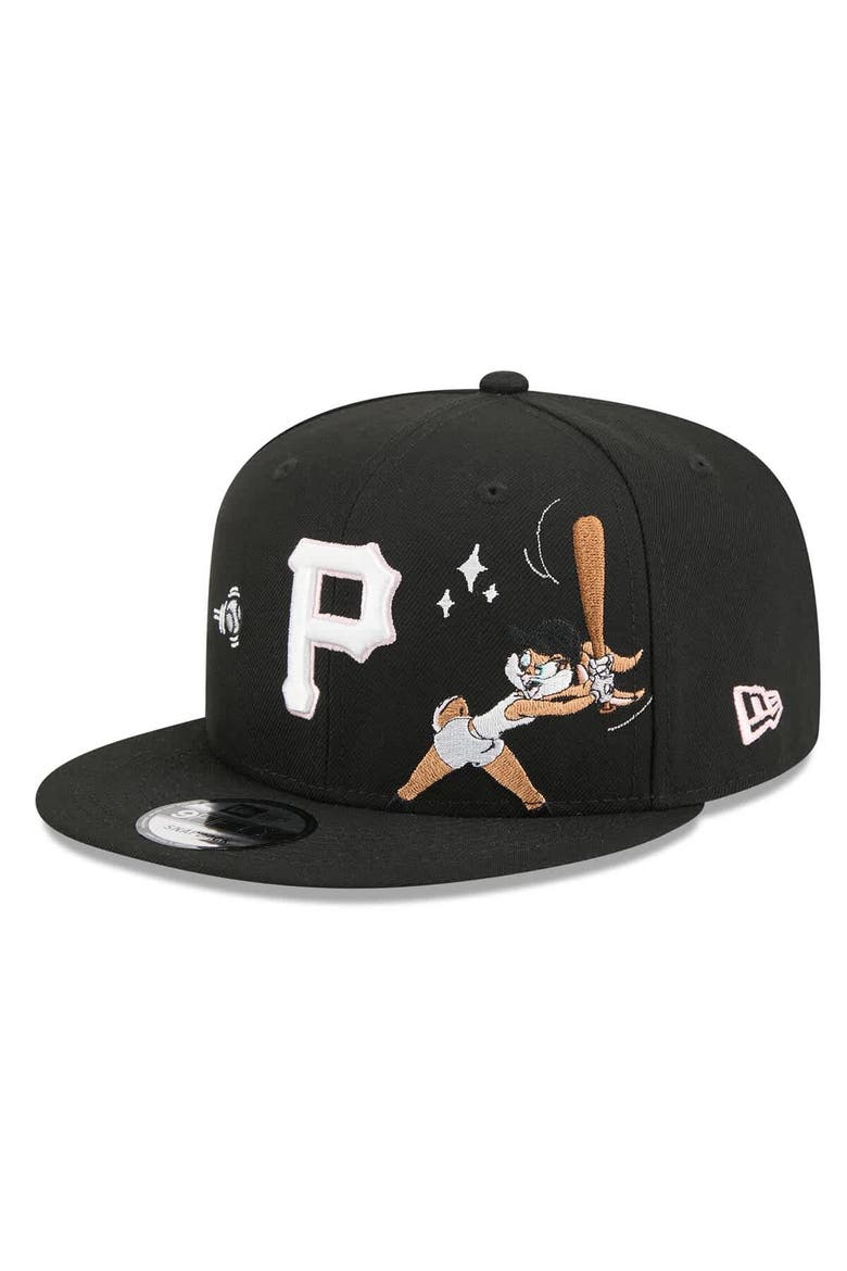 Men's New Era Black Pittsburgh Pirates Looney Tunes Lola Bunny 9FIFTY Snapback Hat, Alternate, color, Black