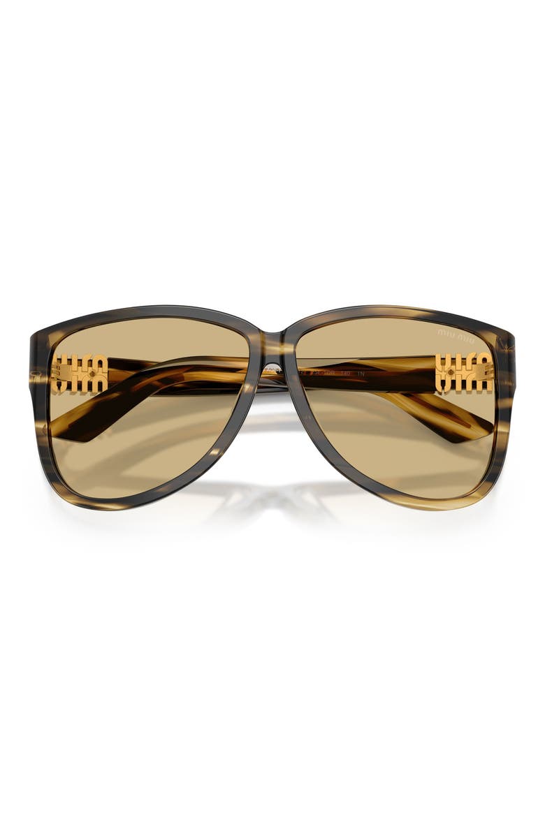 61mm Pilot Sunglasses, Alternate, color, YELLOW