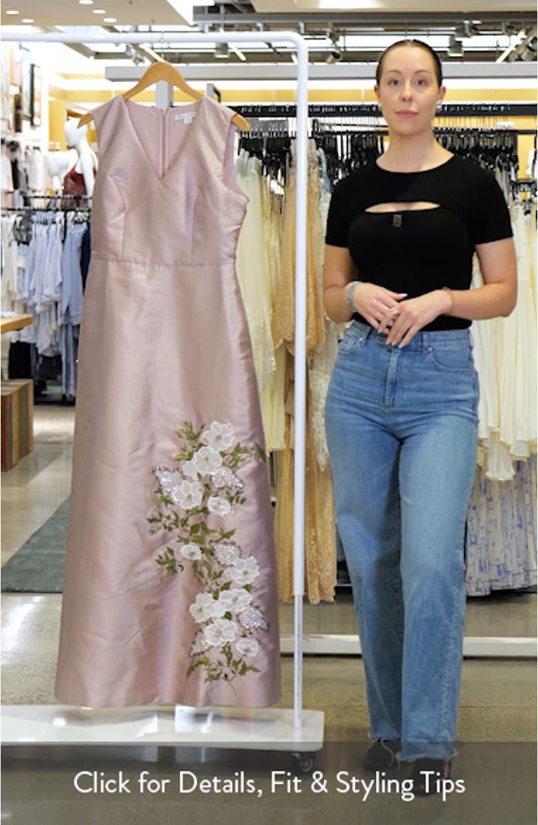 Aurelia Floral Sleeveless Taffeta Gown, sales video thumbnail