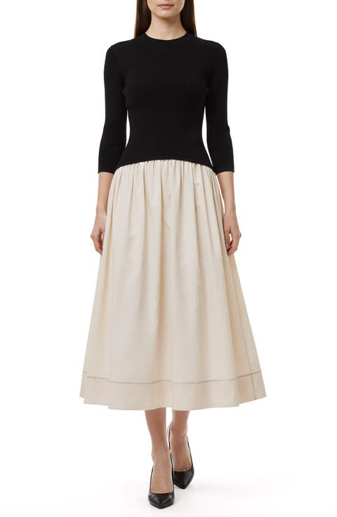 Mixed Media Midi Dress