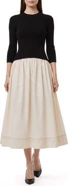 Mila Mae Mixed Media Midi Dress