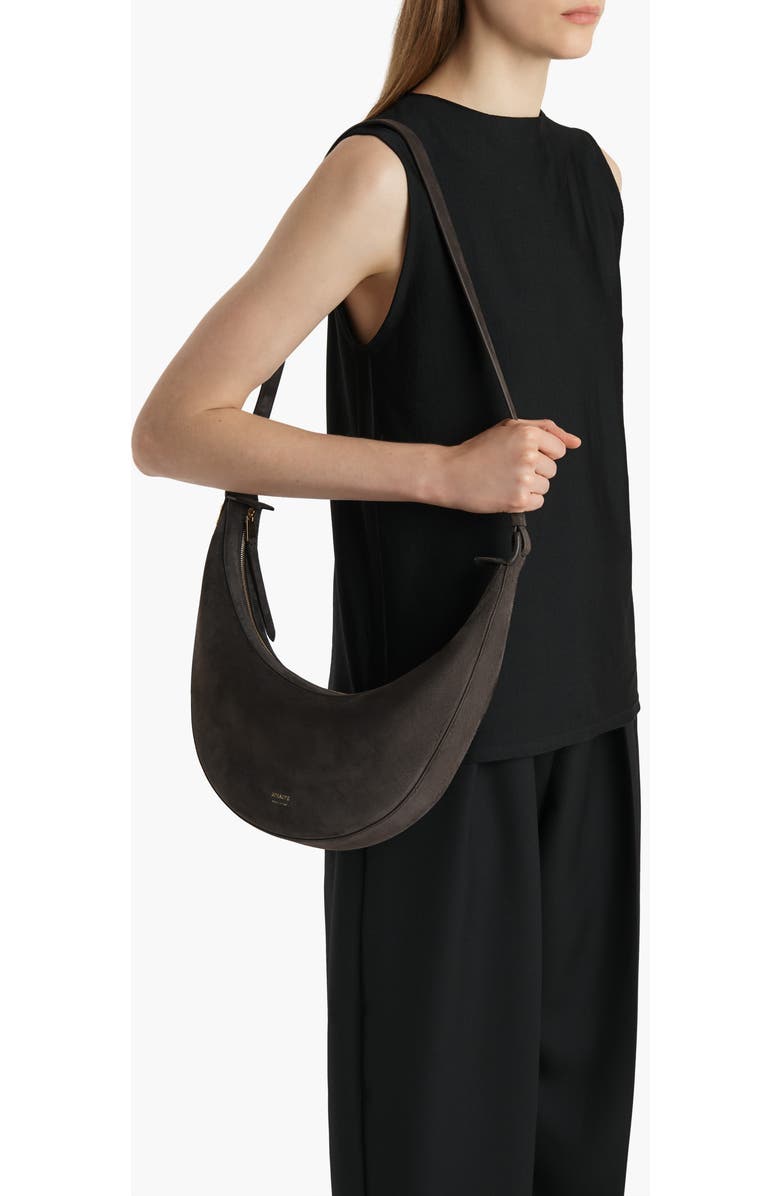 Khaite Small Augustina Suede Hobo Bag, Alternate, color, Dark Brown 950