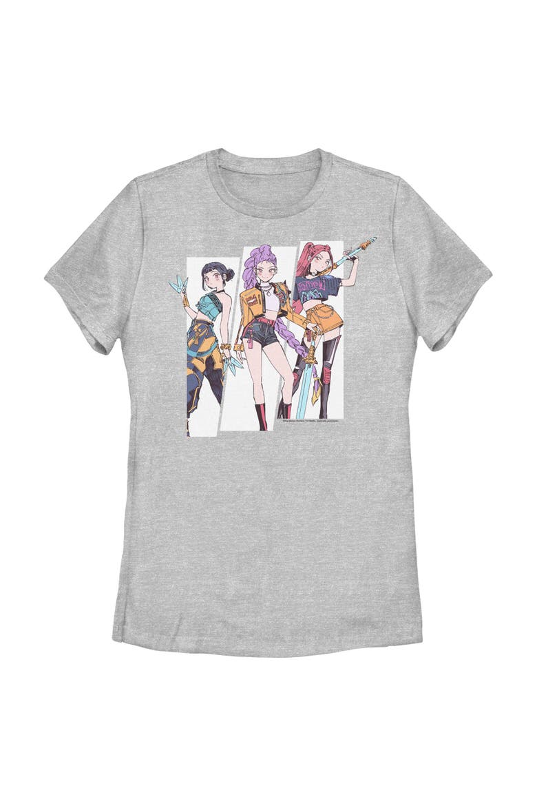 Women's KPop Demon Hunters Huntrix Manhwa Style  Graphic T-Shirt, Main, color, Athletic Heather