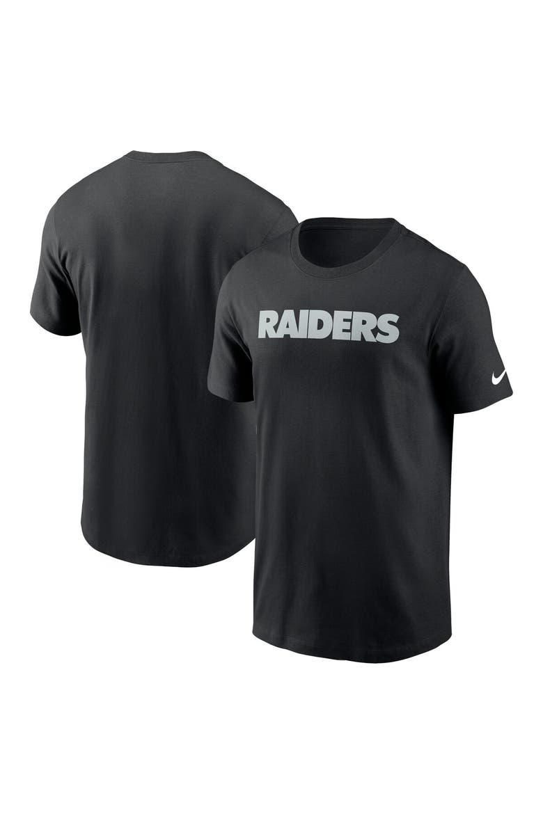 Men's Nike Black Las Vegas Raiders Primetime Wordmark Essential T-Shirt, Main, color, Black