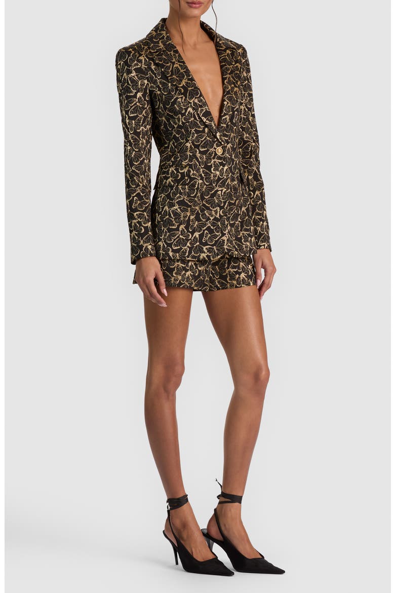 Macey Notch Collar Blazer, Main, color, BLACK/ GOLD
