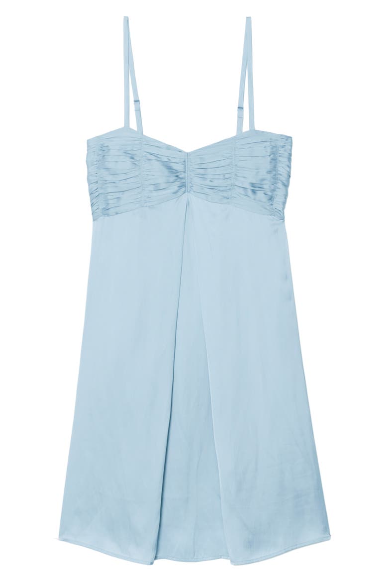 Rippies Pleated Satin Slipdress, Alternate, color, SKY