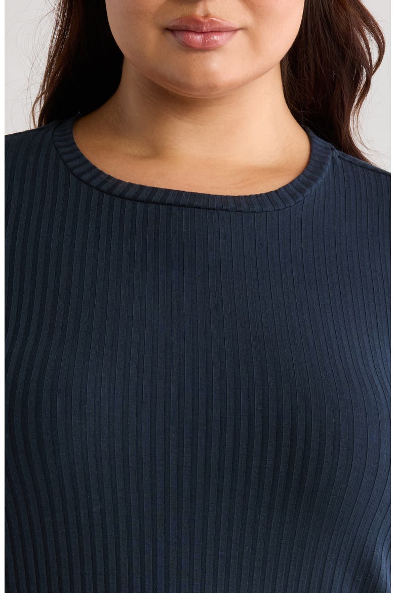 Long Sleeve Rib Dress, Alternate, color, DEEP ADRIATIC