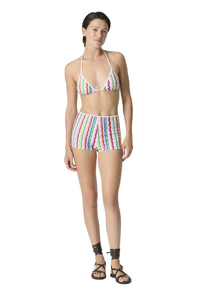 Terry Cloth Hot Pants With Zigzag Print, Main, color, Multicoloured