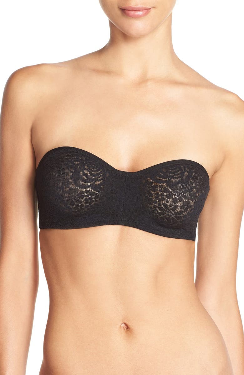 Wacoal Halo Lace Underwire Strapless Bra, Main, color, Black