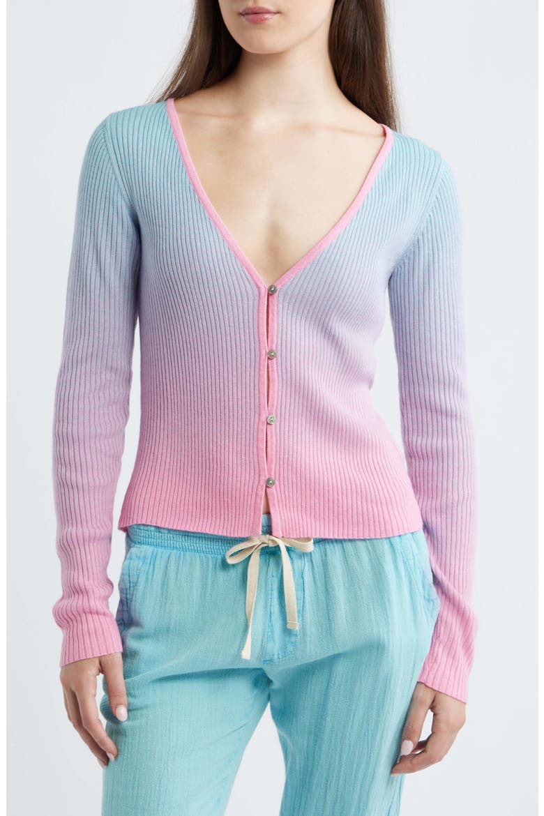Catalina Ombré Button-Up Cardigan, Main, color, MULTICOLOR