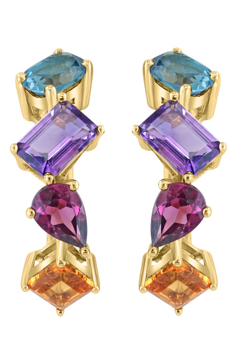 EFFY 14K Yellow Gold Semiprecious Stone Huggie Hoop Earrings, Main, color, 