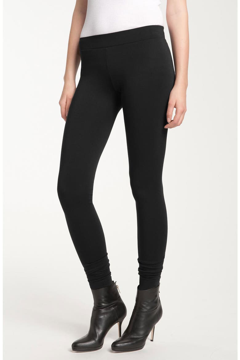 'Scrunch' Ponte Knit Leggings, Main, color, BLACK