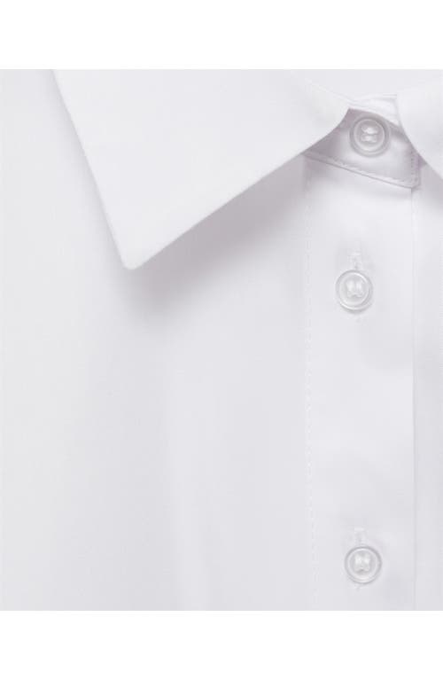MANGO MANGO CARO CROP BUTTON-UP SHIRT