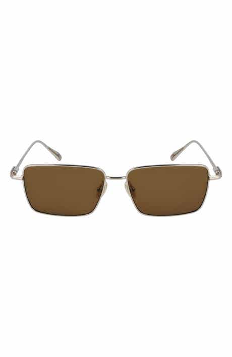 FERRAGAMO Gancini Evolution 57mm Rectangular Sunglasses