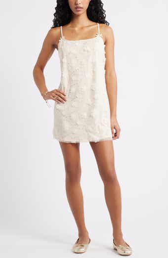 BP. Bow Strap Flower Appliqué Slip Dress