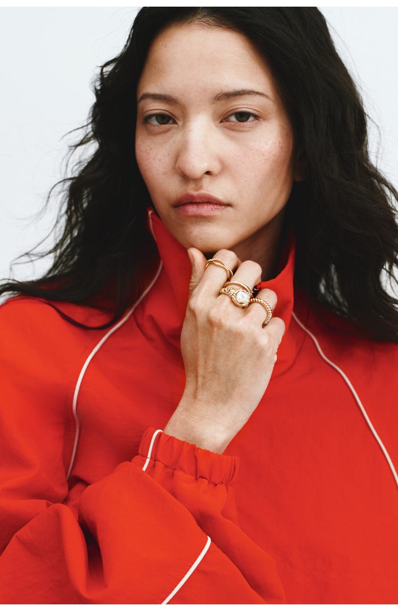H&M Oversized nylon anorak, Alternate, color, Bright Red