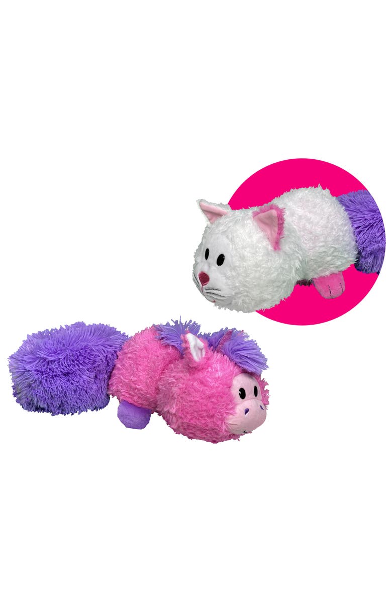 FlipaZoo Magic Tails Pink Unicorn To White Cat 2 In 1 Animal Plush, Main, color, Multicolored