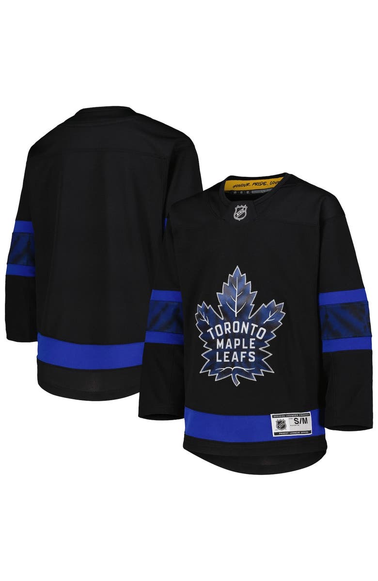 Outerstuff Youth Black Toronto Maple Leafs Alternate Premier Team Jersey, Main, color, 