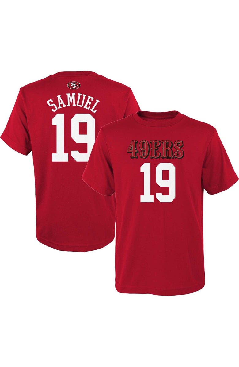 Outerstuff Youth Deebo Samuel Scarlet San Francisco 49ers Mainliner Player Name & Number T-Shirt, Main, color,