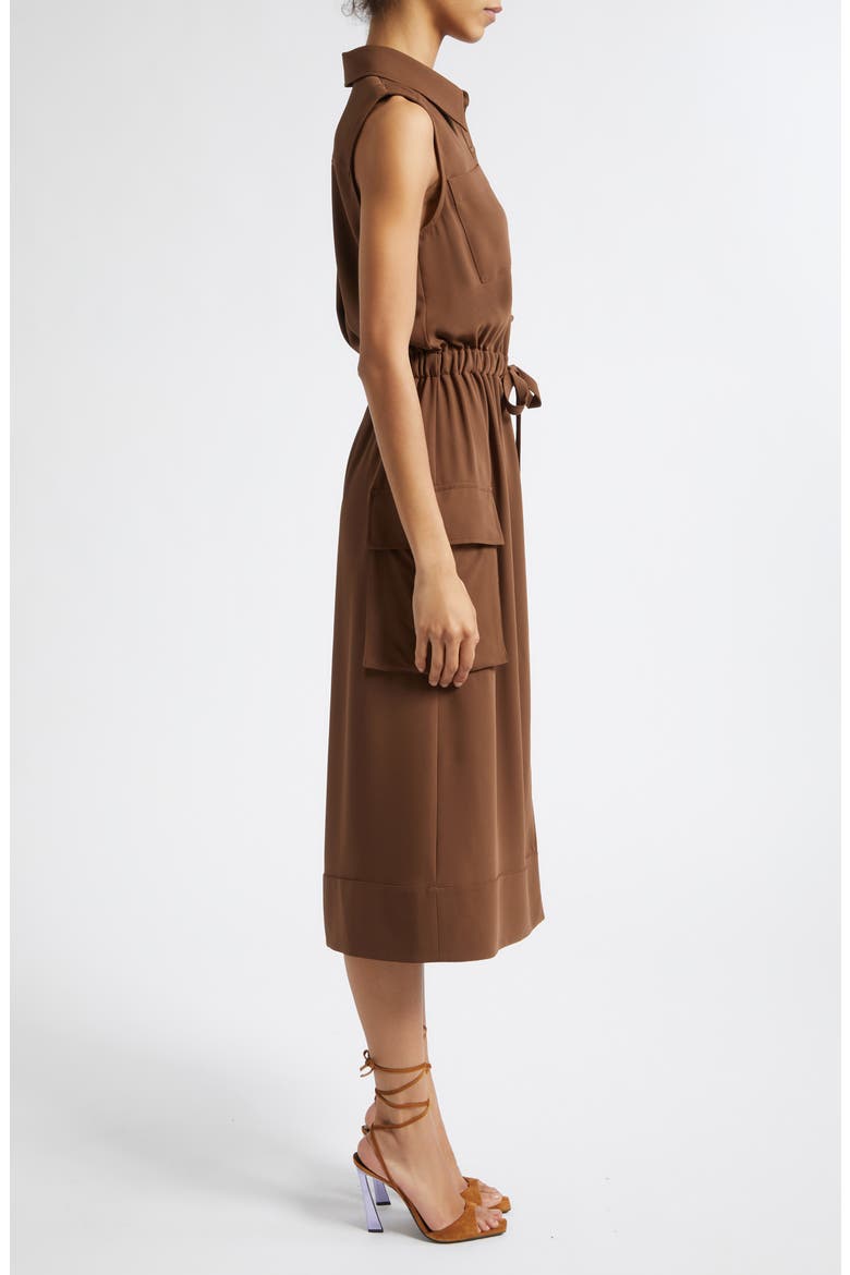 Payton Sleeveless Shirtdress, Alternate, color, SEPIA