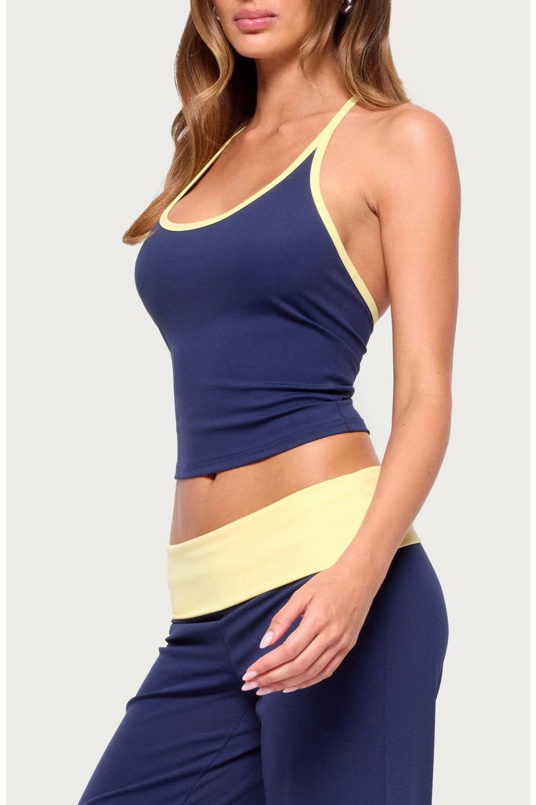 Dayna Contrast Halter Top, Alternate, color, NAVY